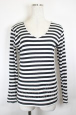 画像1: KRY CLOTHING / ボーダーニットトップス  黒Ｘ白 I-26-06-18-026-PU-TO-SA-ZI (1)