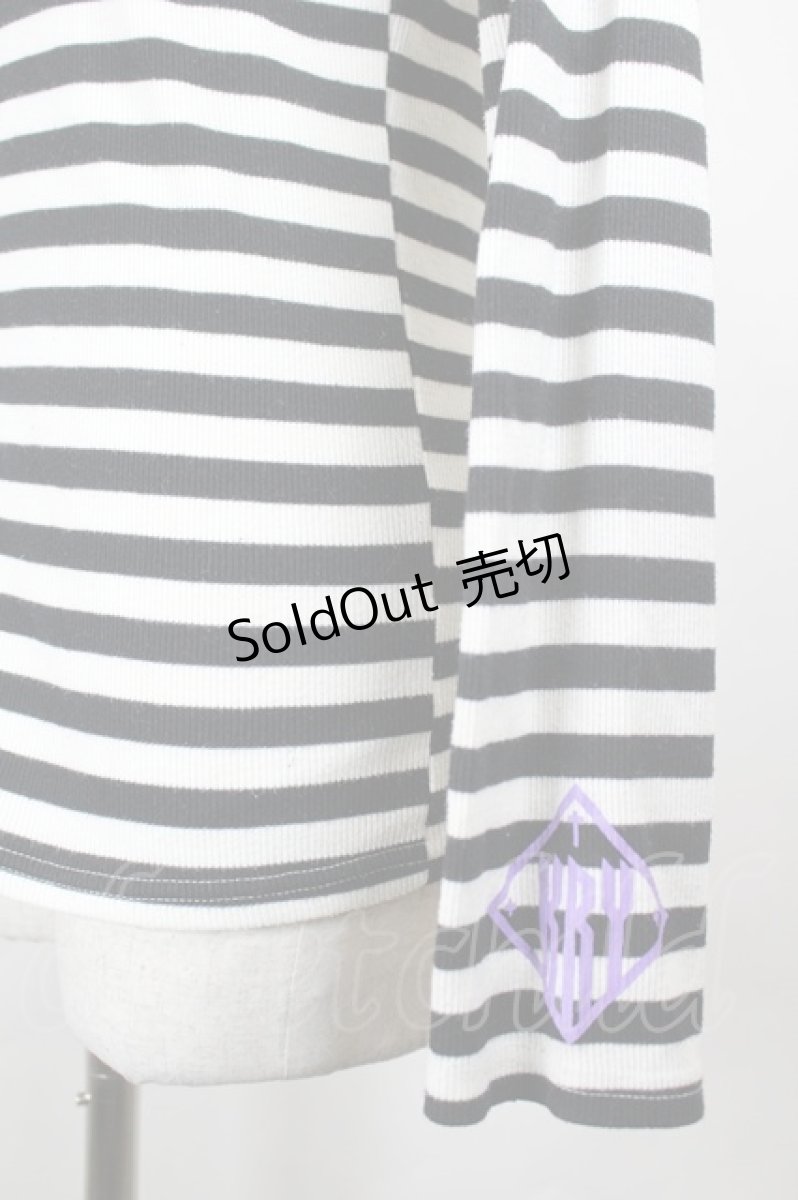 画像3: KRY CLOTHING / ボーダーニットトップス  黒Ｘ白 I-26-06-18-026-PU-TO-SA-ZI (3)
