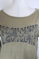 画像3: ALGONQUINS / 薔薇英字プリントカットソー  カーキ I-26-06-18-027-AL-TO-SA-ZI (3)