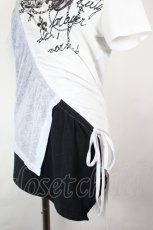 画像3: GHOST of HARLEM / チェーンプリント&ナナメしぼり半袖カットソー  白Ｘ黒 I-26-06-18-030-PU-TO-SA-ZI (3)