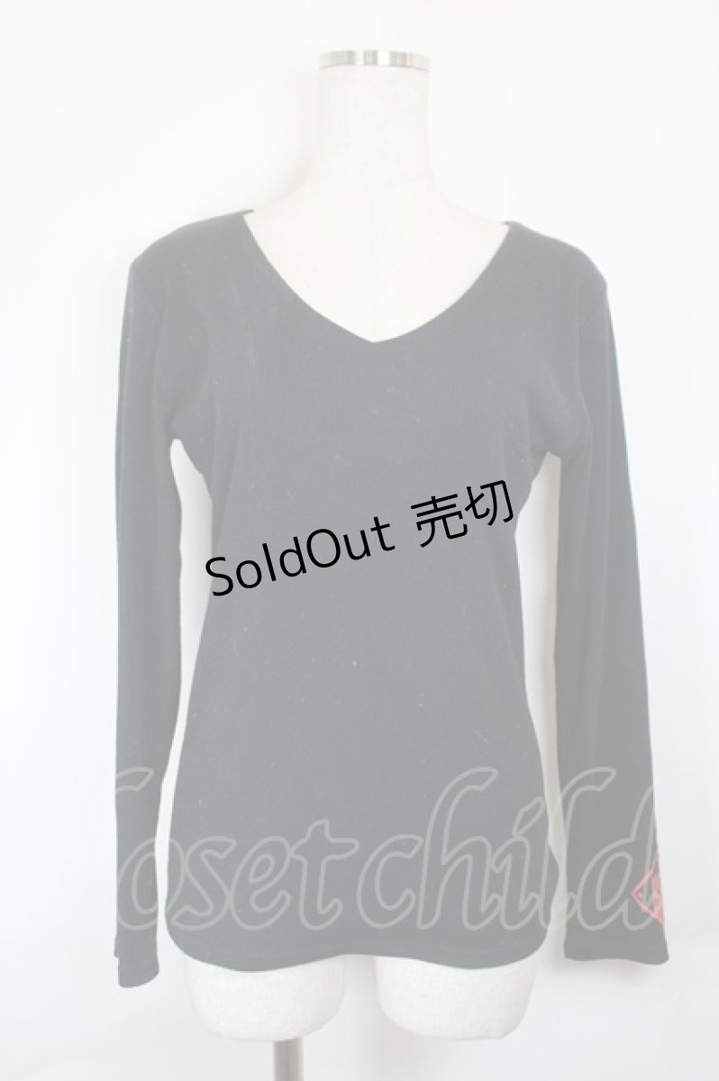画像1: KRY CLOTHING / Vネックニットトップス  黒 I-26-06-18-031-PU-TO-SA-ZI (1)