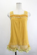 画像1: axes femme / 裾チュールフラワーモチーフタンク  オレンジ I-26-06-21-026-AX-TO-TE-ZI (1)