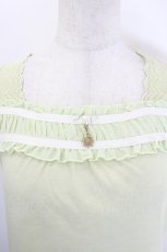 画像4: axes femme / シフォンフリルタンクトップ  グリーン I-26-06-21-027-AX-TO-TE-ZI (4)