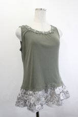 画像3: axes femme / 裾オパールタンクトップ  カーキ I-26-06-21-029-AX-TO-TE-ZI (3)