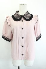 画像6: DearMyLove / レース重ねハートバックルリボンブラウス  ピンク I-26-06-21-004-GO-BL-TE-ZI (6)