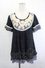 画像1: axes femme / ローズモチーフ総レーストップス  黒 I-26-06-21-041-AX-BL-TE-ZI (1)