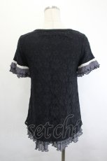 画像2: axes femme / ローズモチーフ総レーストップス  黒 I-26-06-21-041-AX-BL-TE-ZI (2)