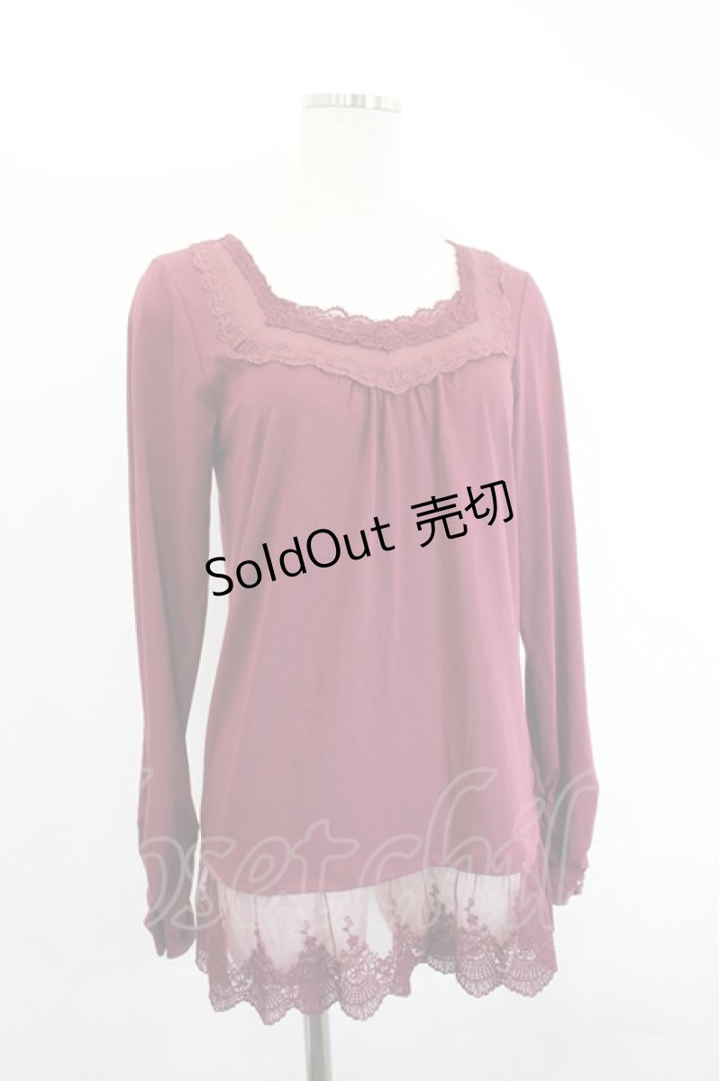 画像3: axes femme / 袖蝶モチーフインナーPO  ワイン I-26-06-21-054-AX-TO-TE-ZI (3)