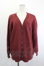 画像1: axes femme / 蝶刺繍ロングニットカーディガン F ワイン I-26-06-21-057-AX-TO-TE-ZI (1)