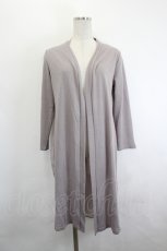 画像1: axes femme / /シアー切替ロングカーディガン  グレージュ I-26-06-21-058-AX-TO-TE-ZI (1)