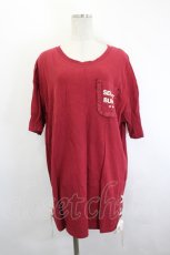 画像1: Secret Honey / SECRET BUNNYバックプリント ロングTシャツ  赤 I-26-06-21-060-CA-TO-TE-ZI (1)