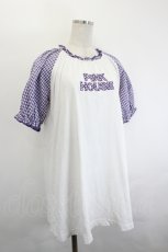 画像3: PINK HOUSE / ロゴパッチカットソーチュニック  白×パープル I-26-06-21-064-LO-TO-TE-ZI (3)