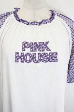 画像4: PINK HOUSE / ロゴパッチカットソーチュニック  白×パープル I-26-06-21-064-LO-TO-TE-ZI (4)
