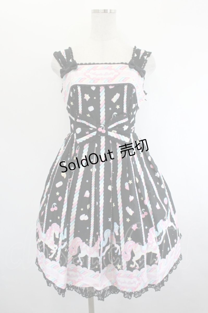 画像1: Angelic Pretty / Sugary Carnivalジャンパースカート  黒 I-26-06-21-086-AP-OP-TE-ZI (1)