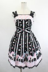 画像1: Angelic Pretty / Sugary Carnivalジャンパースカート  黒 I-26-06-21-086-AP-OP-TE-ZI (1)