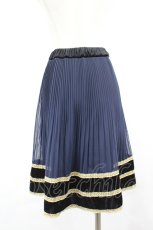 画像3: axes femme / ベロア切替シフォンプリーツスカート  ネイビー I-26-06-21-103-AX-SK-TE-ZI (3)