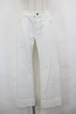 画像1: PINK HOUSE / ドットチュール使いストレッチツイルパンツ M 白 I-26-06-21-106-LO-PA-TE-ZI (1)