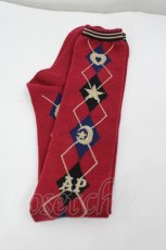 画像1: Angelic Pretty / Schoolアーガイルオーバーニー  赤 I-26-06-21-128-AP-ZA-TE-ZI (1)