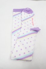 画像1: Angelic Pretty / マシュマロボーダーオーバーニー  ラベンダー×白 I-26-06-21-129-AP-ZA-TE-ZI (1)
