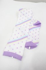 画像2: Angelic Pretty / マシュマロボーダーオーバーニー  ラベンダー×白 I-26-06-21-129-AP-ZA-TE-ZI (2)