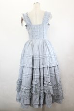 画像3: Culumi lolita / 縦ドット総柄フリルジャンパースカート S サックス I-26-06-23-037-LO-OP-SA-ZI (3)