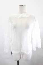 画像1: Little Dipper / ドットチュールブラウス S 白 I-26-06-23-006-LO-BL-SA-ZI (1)