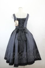 画像3: ORIGINAL PROJECT / 薔薇格子刺繍ジャンパースカートセット  グレーＸ黒 I-26-06-23-053-LO-OP-SA-ZI (3)