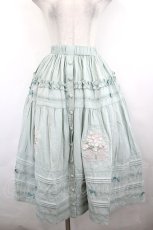 画像1: Little Plum / フラワーリボンブーケ刺繍スカート S グリーン I-26-06-23-065-LO-SK-SA-ZI (1)