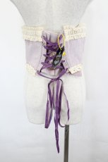 画像2: Neo-Ludwig / 刺繍レースコルセット  パープルｘ生成り I-26-06-23-067-GO-ZA-SA-ZI (2)
