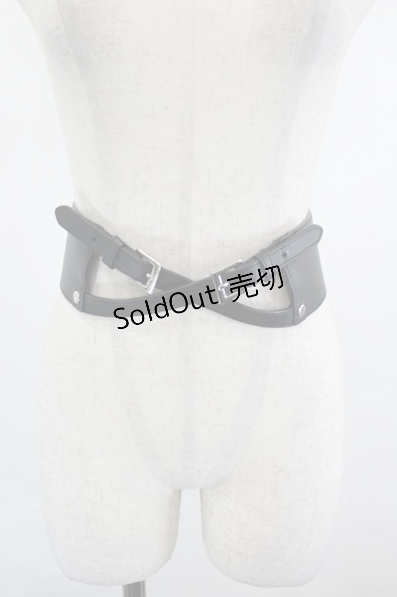 画像1: EATME / フェイクレザーワイドベルト  黒 I-26-06-23-070-LO-ZA-SA-ZT0701F (1)