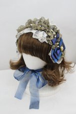 画像1: LOLITAその他(お買取対象外) / パールチュールレースリボンヘッドドレス  ネイビー I-26-06-23-080-LO-AC-SA-ZI (1)