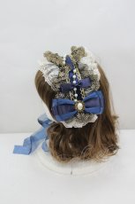 画像2: LOLITAその他(お買取対象外) / パールチュールレースリボンヘッドドレス  ネイビー I-26-06-23-080-LO-AC-SA-ZI (2)