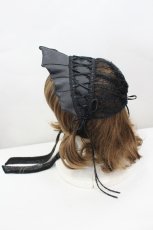 画像2: LOLITAその他(お買取対象外) / 蝙蝠デザインボンネット  黒 I-26-06-23-081-LO-AC-SA-ZI (2)