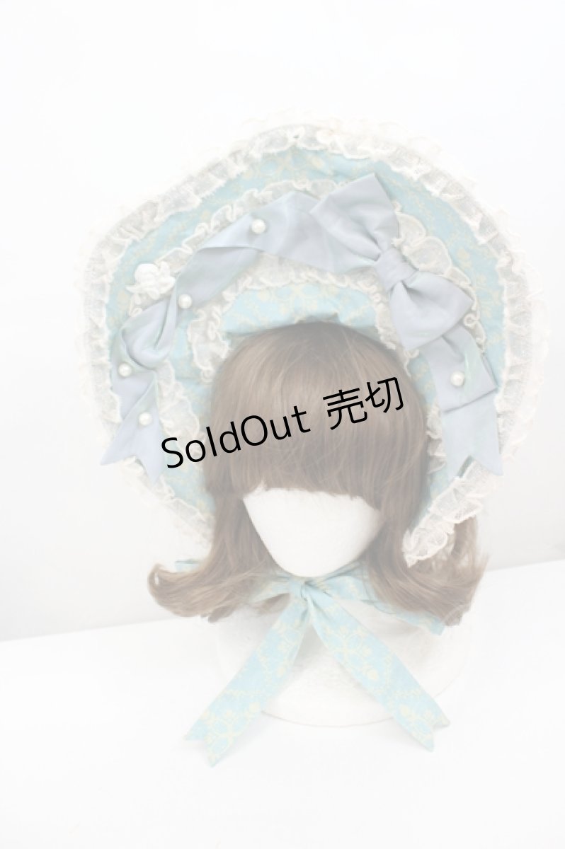 画像1: LOLITAその他(お買取対象外) / 総柄ハーフボンネット  青Ｘ生成り I-26-06-23-082-LO-AC-SA-ZI (1)