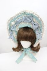 画像1: LOLITAその他(お買取対象外) / 総柄ハーフボンネット  青Ｘ生成り I-26-06-23-082-LO-AC-SA-ZI (1)
