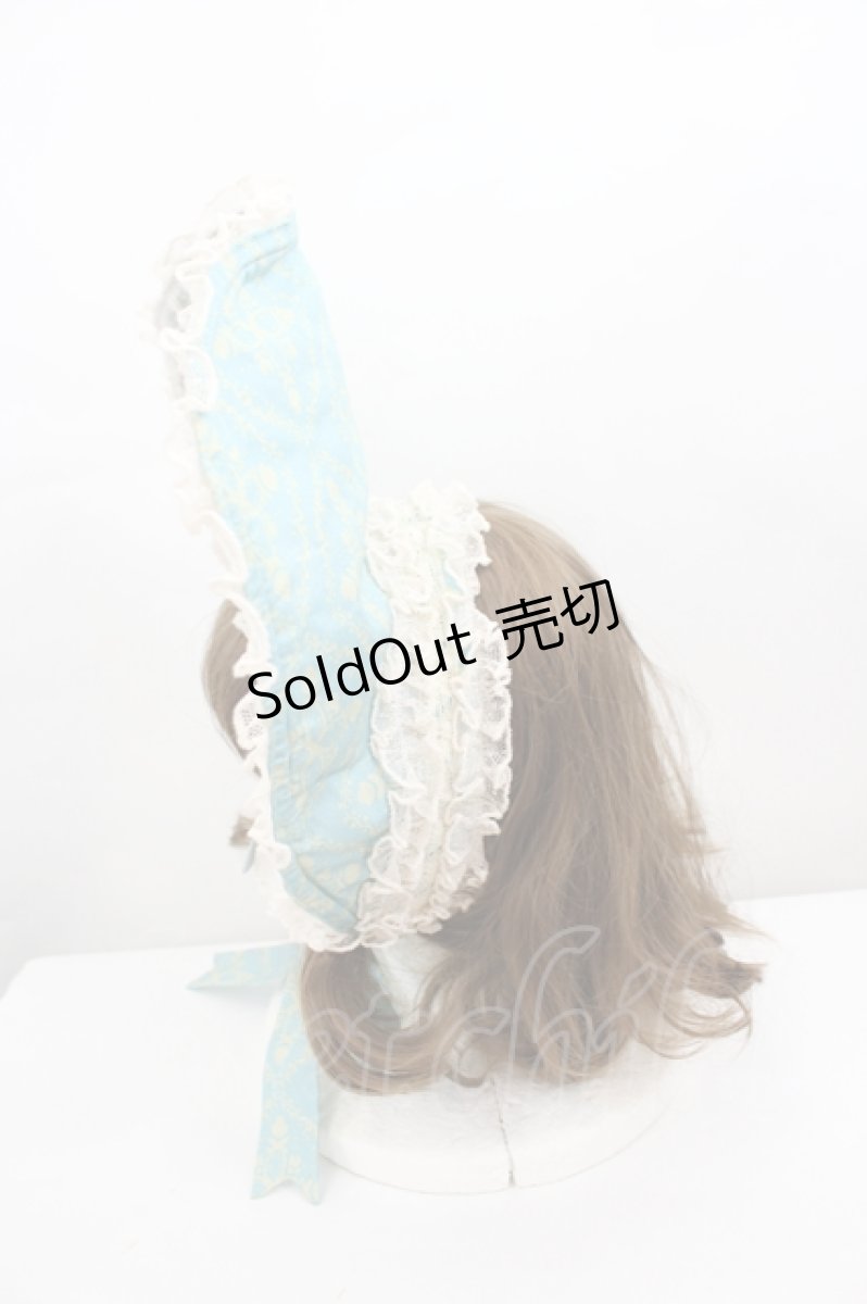 画像2: LOLITAその他(お買取対象外) / 総柄ハーフボンネット  青Ｘ生成り I-26-06-23-082-LO-AC-SA-ZI (2)