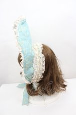 画像2: LOLITAその他(お買取対象外) / 総柄ハーフボンネット  青Ｘ生成り I-26-06-23-082-LO-AC-SA-ZI (2)