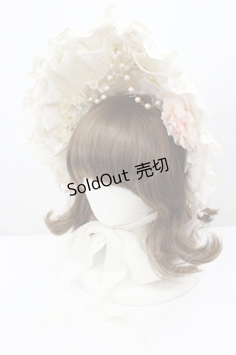 画像1: LOLITAその他(お買取対象外) / フラワーモチーフレースハーフボンネット  アイボリーＸピンク I-26-06-23-083-LO-AC-SA-ZI (1)