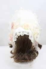 画像2: LOLITAその他(お買取対象外) / フラワーモチーフレースハーフボンネット  アイボリーＸピンク I-26-06-23-083-LO-AC-SA-ZI (2)
