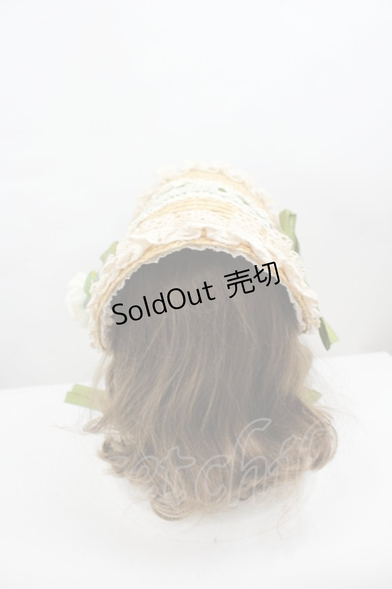 画像3: LOLITAその他(お買取対象外) / 薔薇モチーフ麦わらヘッドドレス  白Ｘ緑Ｘブラウン I-26-06-23-084-LO-AC-SA-ZI (3)