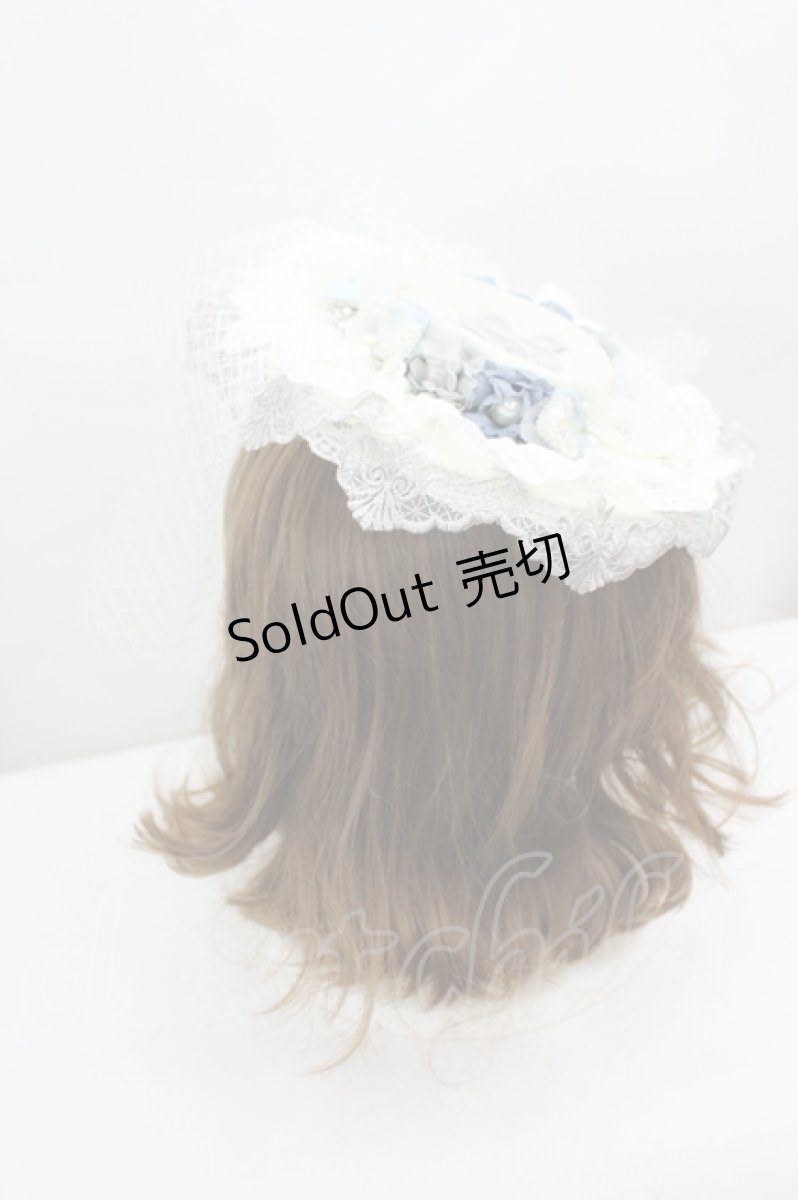 画像3: LOLITAその他(お買取対象外) / 蝶レースフラワーミニハット  白Ｘ青 I-26-06-23-091-LO-AC-SA-ZI (3)
