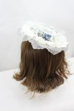 画像3: LOLITAその他(お買取対象外) / 蝶レースフラワーミニハット  白Ｘ青 I-26-06-23-091-LO-AC-SA-ZI (3)