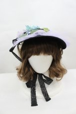 画像1: LOLITAその他(お買取対象外) / フラワーチュール麦わらハット  黒Ｘ紫 I-26-06-23-095-LO-AC-SA-ZI (1)