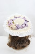 画像3: LOLITAその他(お買取対象外) / ローズリボン&はしごレース麦わらハット  アイボリーＸパープル I-26-06-23-096-LO-AC-SA-ZI (3)