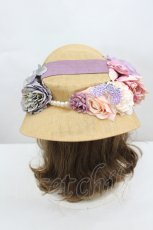画像3: LOLITAその他(お買取対象外) / フラワーモチーフリボン麦わらハット  紫Ｘブラウン I-26-06-23-097-LO-AC-SA-ZI (3)