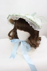画像1: LOLITAその他(お買取対象外) / 鈴蘭モチーフレースフリルハット  グリーン I-26-06-23-098-LO-AC-SA-ZI (1)