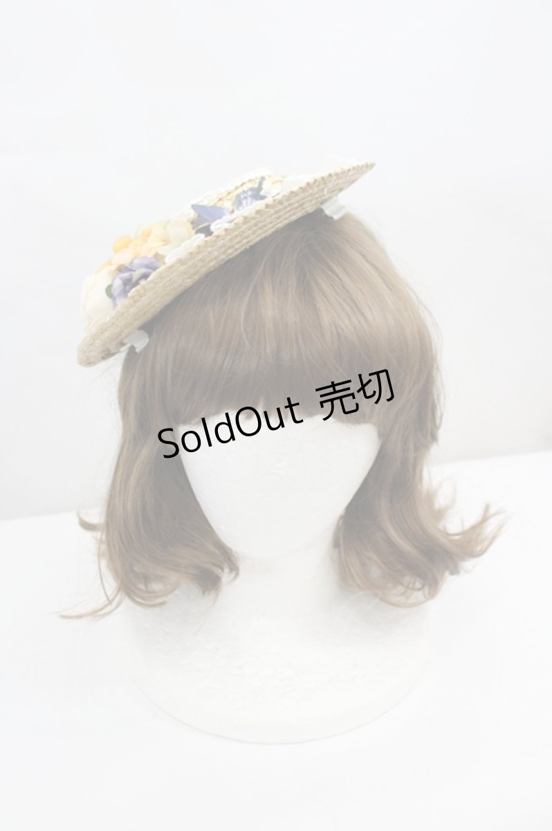 画像1: LOLITAその他(お買取対象外) / フラワーモチーフチュールレースミニ麦わらハット  アイボリー I-26-06-23-100-LO-AC-SA-ZI (1)