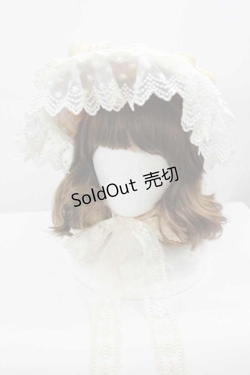 画像1: Alice Girl / ローズモチーフチュール重ねハット  アイボリー I-26-06-23-101-LO-AC-SA-ZI (1)