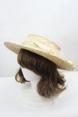 画像1: LOLITAその他(お買取対象外) / チューリップモチーフ麦わらハット  ブラウンｘピンクｘイエロー I-26-06-23-106-LO-AC-SA-ZI (1)