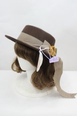 画像1: Le Miroir / 額縁リボンハット  ブラウン I-26-06-23-107-LO-AC-SA-ZI (1)